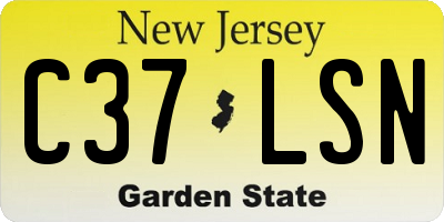 NJ license plate C37LSN