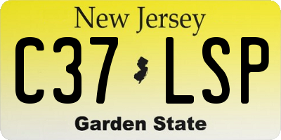NJ license plate C37LSP