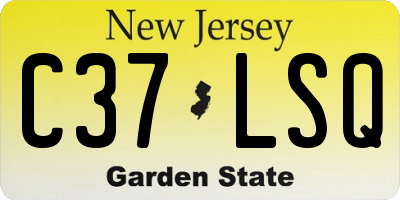 NJ license plate C37LSQ
