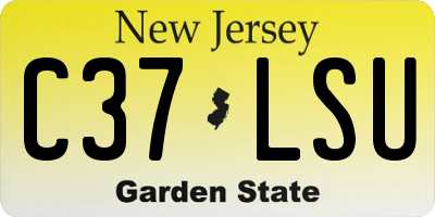 NJ license plate C37LSU