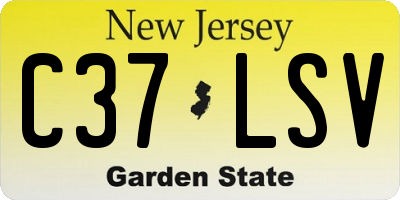 NJ license plate C37LSV