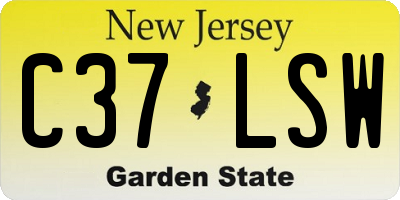 NJ license plate C37LSW