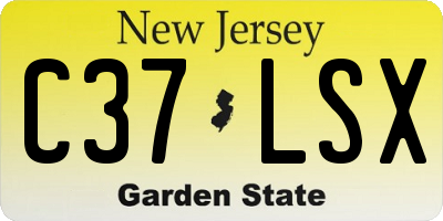 NJ license plate C37LSX