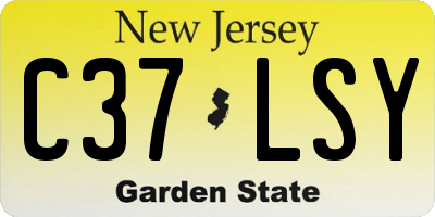 NJ license plate C37LSY