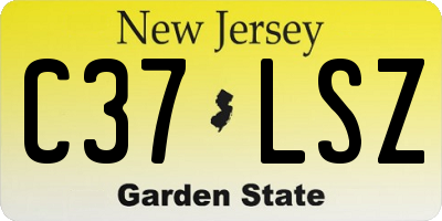 NJ license plate C37LSZ