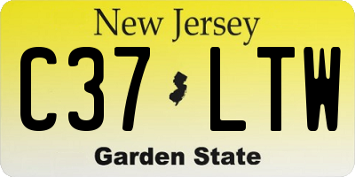 NJ license plate C37LTW