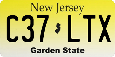 NJ license plate C37LTX