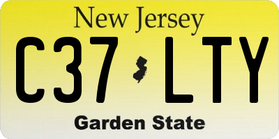 NJ license plate C37LTY