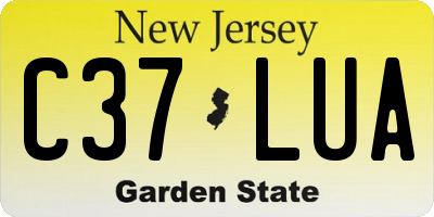 NJ license plate C37LUA