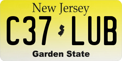 NJ license plate C37LUB