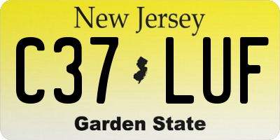 NJ license plate C37LUF