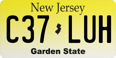 NJ license plate C37LUH