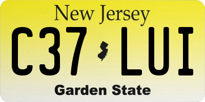 NJ license plate C37LUI