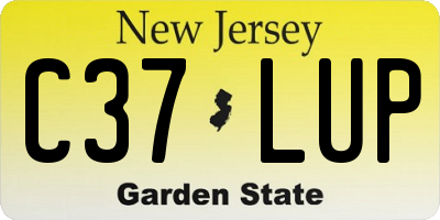 NJ license plate C37LUP