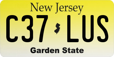 NJ license plate C37LUS