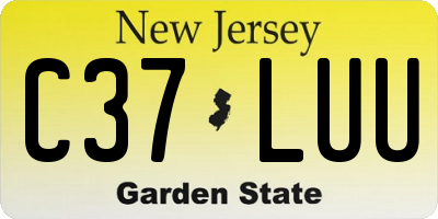 NJ license plate C37LUU