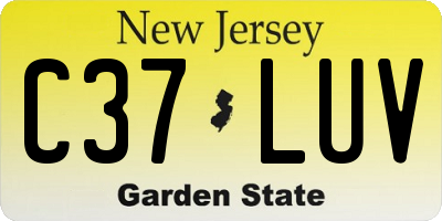 NJ license plate C37LUV