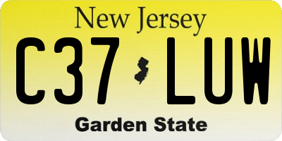 NJ license plate C37LUW