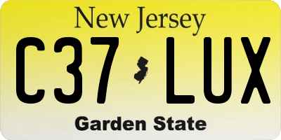 NJ license plate C37LUX