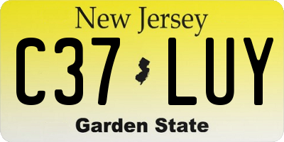 NJ license plate C37LUY