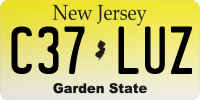 NJ license plate C37LUZ
