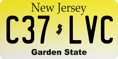 NJ license plate C37LVC