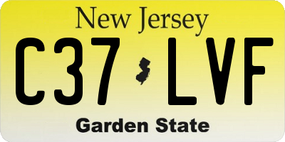 NJ license plate C37LVF