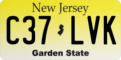 NJ license plate C37LVK