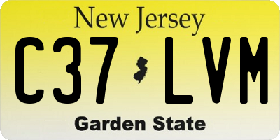 NJ license plate C37LVM