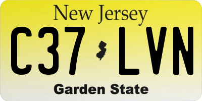 NJ license plate C37LVN