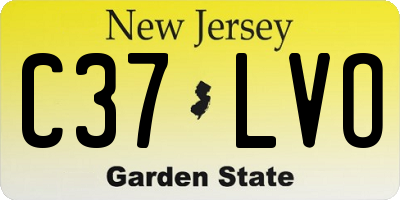 NJ license plate C37LVO
