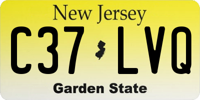NJ license plate C37LVQ