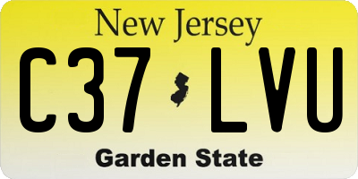 NJ license plate C37LVU