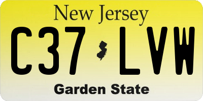 NJ license plate C37LVW
