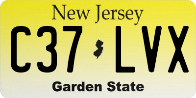 NJ license plate C37LVX