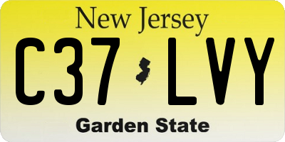 NJ license plate C37LVY
