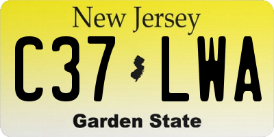 NJ license plate C37LWA