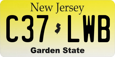 NJ license plate C37LWB