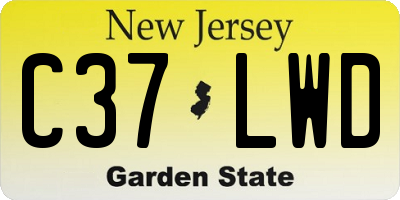 NJ license plate C37LWD