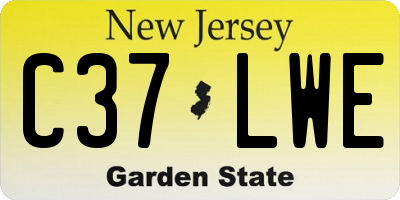 NJ license plate C37LWE