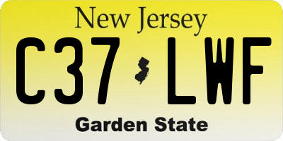 NJ license plate C37LWF