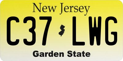 NJ license plate C37LWG