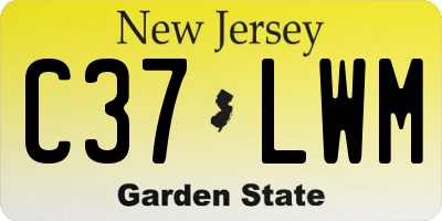 NJ license plate C37LWM