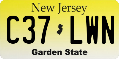 NJ license plate C37LWN