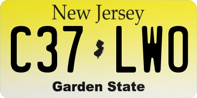 NJ license plate C37LWO