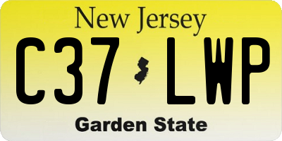 NJ license plate C37LWP