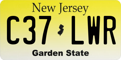 NJ license plate C37LWR
