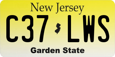 NJ license plate C37LWS