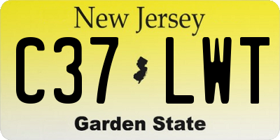 NJ license plate C37LWT
