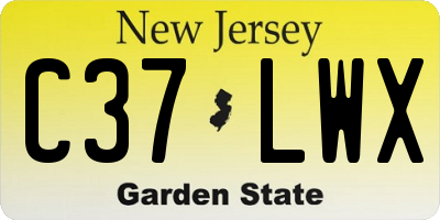 NJ license plate C37LWX